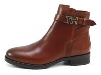 stoute-schoenen.nl Tommy Hilfiger Leather Flat Bootie Bruin TOM06