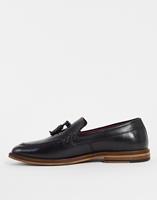 Walk London Men's West Leather Loafers - Black - UK 11