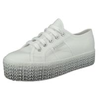 Superga Damenschuhe-Sneaker S111TPW 2790 COTU Minilettering Textil weiß A69 White black Sneakers Low weiß Damen 