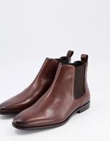 Walk London Men's Alfie Leather Chelsea Boots - Brown - UK 10
