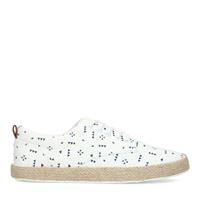 Sacha Witte canvas sneakers met all over print  - wit