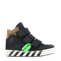 Shoesme UR21W043-B hoge leren sneakers donkerblauw/kaki