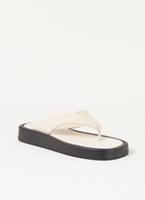 ALOHAS Women's Overcast Leather Toe Post Sandals - Ivory - UK 3.5