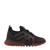 Red Rag 13557 suède sneakers zwart/rood