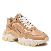 BRONX Tayke-Over chunky leren sneakers camel