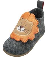 Playshoes pantoffels Leeuw junior vilt/textiel grijs/bruin mt 20