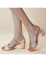 BERRYLOOK Plain Chunky High Heeled Peep Toe Casual Date Sandals