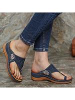 BERRYLOOK Women's embroidered comfortable wedge sandals