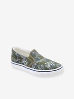 VERTBAUDET Slip-on sneakers voor jongens kaki met tropische print