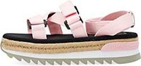 TOMMY-JEANS , Plateau-Sandalette Tommy Jeans Rope Cleated Sandal in rosa, Sandalen für Damen