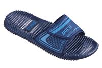 BECO slippers, met klittenband, donker blauw/blauw, maat 45