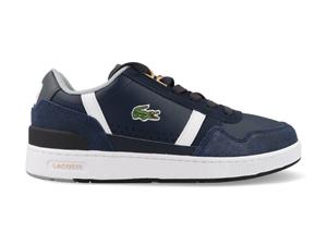 Lacoste Herren-Sneakers Lacoste T-CLIP aus Leder und Veloursleder - Marineblau Weiß 