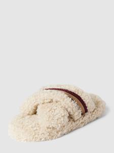 Hausschuhe Tommy Hilfiger - Sherpa Fur Home Slippers Strap FW0FW06576 Classic Beige ACI