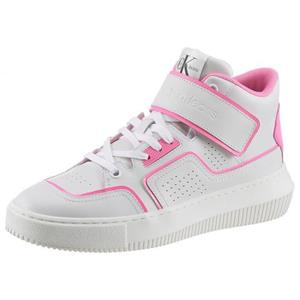 calvinkleinjeans Sneakers CALVIN KLEIN JEANS - Chunky Cupsole Laceup Mid YW0YW00691 White/Neon Pink 0LA