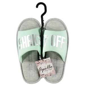 Apollo Open sloffen/pantoffels/slippers mint/grijs voor dames