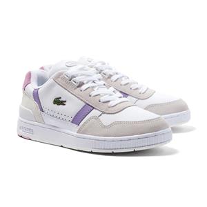 Lacoste Damen-Sneakers Lacoste T-CLIP aus Leder - White & Pink 