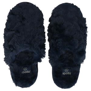 Apollo Dames instap slippers/pantoffels donker blauw
