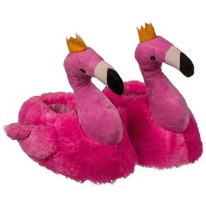 Merkloos Warme flamingo pantoffels voor dames