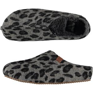 Apollo Dames instap slippers/pantoffels luipaard print grijs