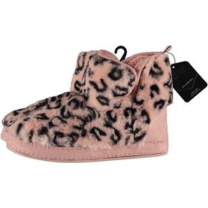 Apollo Dames hoge pantoffels/sloffen luipaard print roze