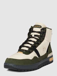 Lacoste Herren Sneakers T-CLIP WINTER MID aus Textil und Leder - Off White & Dark Green 