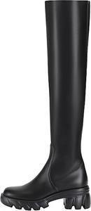 Ekonika , Overkneestiefel Damen-Halbsaison-Stretch  Premium Mit Massiver Reliefsohle in schwarz, Stiefel für Damen