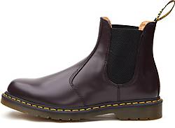 Dr. Martens 2976 Yellow Stitch Smooth Leren Chelsea Laarzen in Rood/Paars