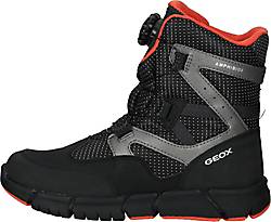 Geox , Stiefelette in schwarz/orange, Stiefel für Jungen