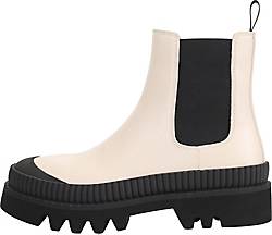 Ekonika , Chelsea-Boots Mit Kontrastierender Traktorsohle in weiß, Stiefel für Damen