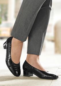 Goldner Fashion Pumps in een elegante krokolook - zwart / kroko 