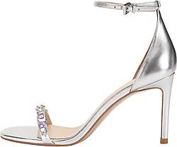 Ekonika , Riemchensandalen Mit Steinbesatz Im Metallic-Look in silber, Sandalen für Damen