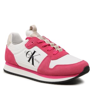 Calvin Klein Jeans Sneakers  - Runner Sock Laceup Ny YW0YW00840 White/Raspberry Sorbet 01W