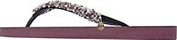 Uzurii , Platte Hausschuhe Classic Aby Silver in bordeaux, Sandalen für Damen