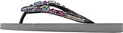 Uzurii , Platte Hausschuhe Copa Cabana Colorful in silber, Sandalen für Damen