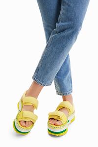 desigual Sandalen met XL-plateauzool - YELLOW