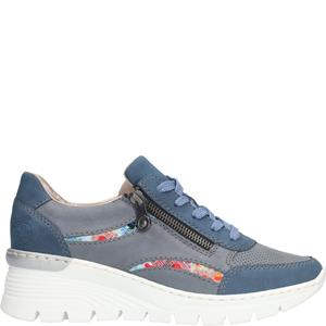 Rieker Veterschoen Dames Blauw/Multi