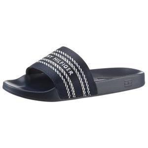 Tommy Hilfiger Pantolette "TOMMY WEBBING SLIDE", mit Logo auf der Bandage