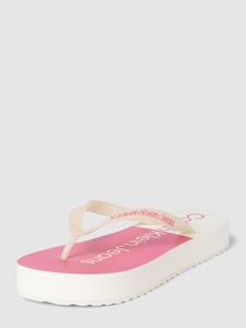 Zehentrenner Calvin Klein Jeans - Beach Sandal Flatform YW0YW00716 Ancient White/Raspberry Sorbet 0J0