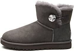 Ugg , Winterboot Mini Bailey Button Bling in mittelgrau, Boots für Damen