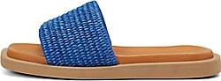 Marc O'Polo , Raffiabast-Pantolette Mit Softem Ziegenleder in blau, Sandalen für Damen