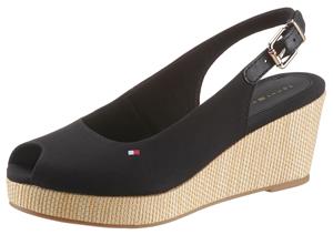 Tommy Hilfiger Sandalette ICONIC ELBA SLING BACK WEDGE, mit Jutebesatz