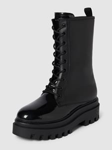 calvinkleinjeans Schnürstiefeletten Calvin Klein Jeans - Flatform Laceup Boot Patent YW0YW00852 Black BDS