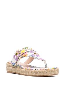 Stuart Weitzman Espadrilles met bloemenprint - Wit