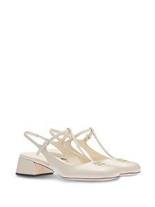 Miu Miu Lakleren slingback pumps - F0304 IVORY