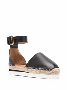 See by Chloé Glyn leren espadrilles - Zwart