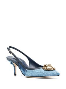 Dolce & Gabbana Devotion denim slingback pumps - Blauw