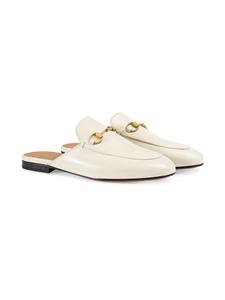 Gucci White Princetown Leather Mules - Wit