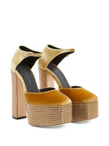 Giuseppe Zanotti Bebe Strass velvet pumps - Goud