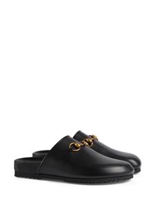 Gucci Horsebit leather slippers - Zwart