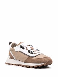 Brunello Cucinelli Sneakers met vlakken - Bruin